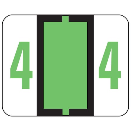 Smead Label, Bccrn, Endtab, "4", Ltgn Pk SMD67374